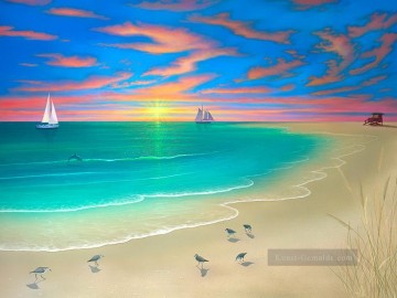 segelschiffe windigen tag valencia Ölbilder verkaufen - Tag am Strand